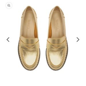 Schutz Christie Metallic Leather Loafer